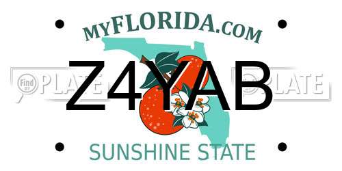 Z4YAB Florida License Plate