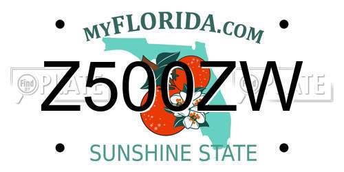 Z500ZW Florida License Plate