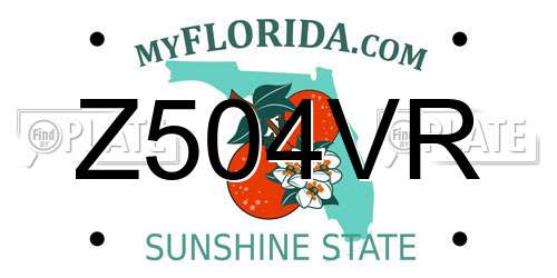 Z504VR Florida License Plate