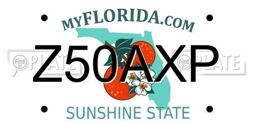 Z50AXP Florida License Plate