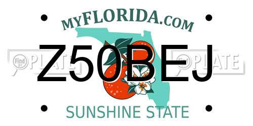 Z50BEJ Florida License Plate