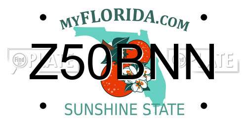 Z50BNN Florida License Plate