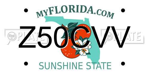 Z50CVV Florida License Plate