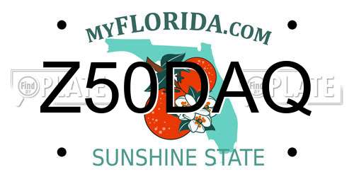 Z50DAQ Florida License Plate