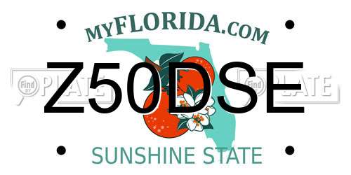 Z50DSE Florida License Plate