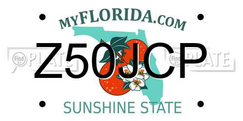 Z50JCP Florida License Plate