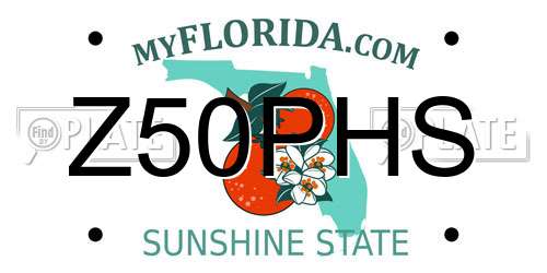Z50PHS Florida License Plate