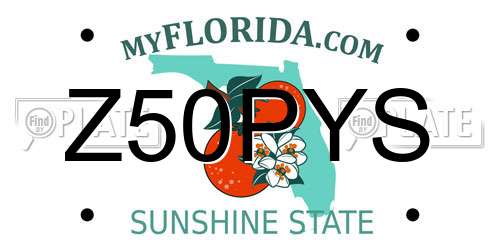 Z50PYS Florida License Plate