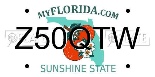 Z50QTW Florida License Plate