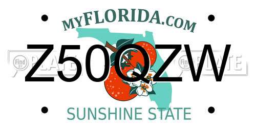 Z50QZW Florida License Plate