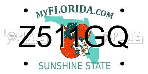 Z511GQ Florida License Plate