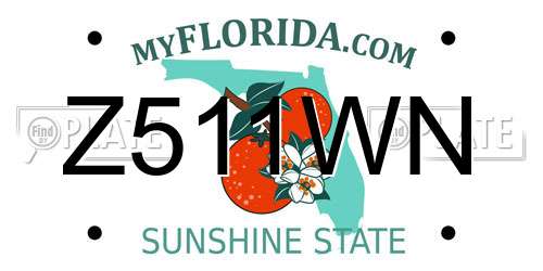 Z511WN Florida License Plate
