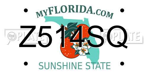 Z514SQ Florida License Plate