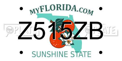 Z515ZB Florida License Plate