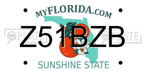 Z51BZB Florida License Plate