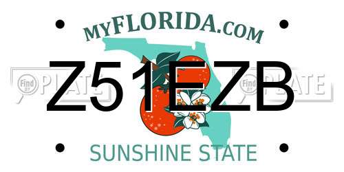 Z51EZB Florida License Plate