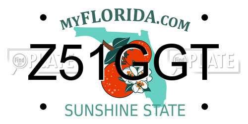 Z51GGT Florida License Plate