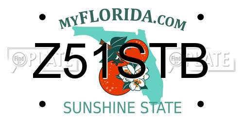 Z51STB Florida License Plate