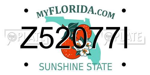 Z52077I Florida License Plate