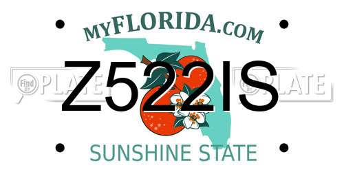 Z522IS Florida License Plate