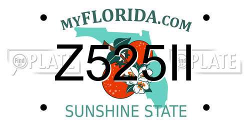 Z525II Florida License Plate