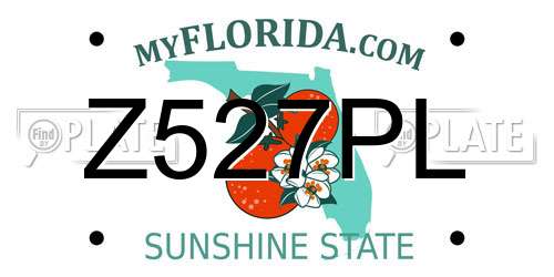 Z527PL Florida License Plate