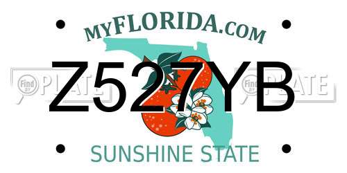 Z527YB Florida License Plate