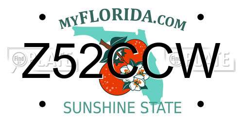 Z52CCW Florida License Plate