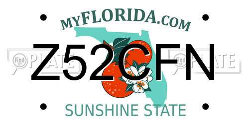 Z52CFN Florida License Plate