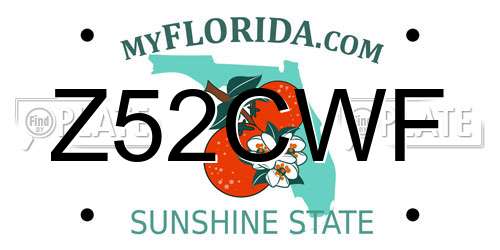 Z52CWF Florida License Plate