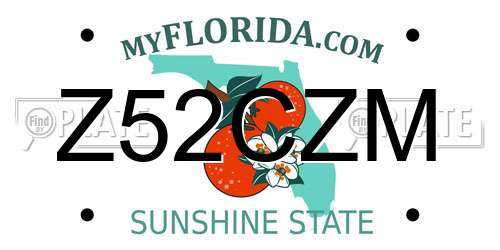 Z52CZM Florida License Plate