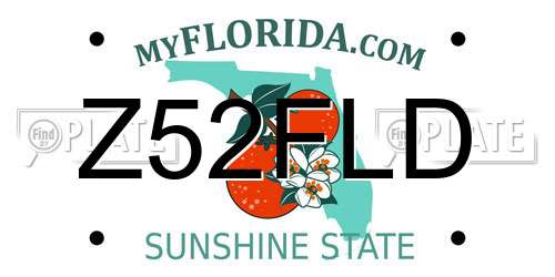 Z52FLD Florida License Plate