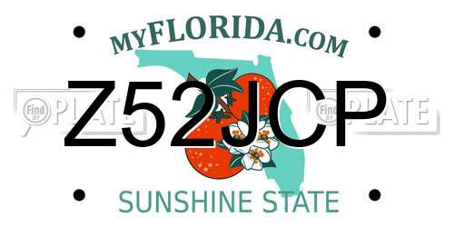 Z52JCP Florida License Plate