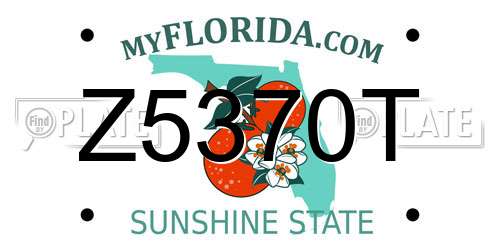 Z5370T Florida License Plate