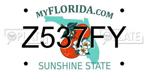 Z537FY Florida License Plate