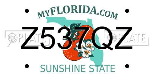 Z537QZ Florida License Plate