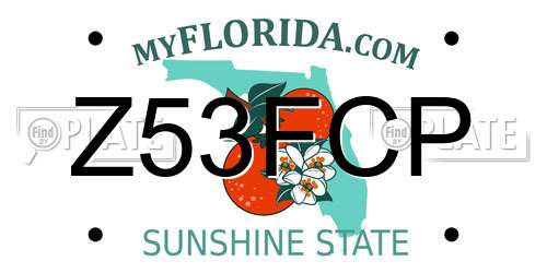 Z53FCP Florida License Plate