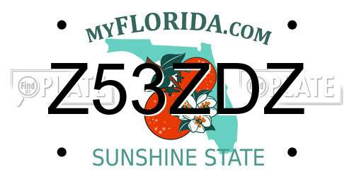 Z53ZDZ Florida License Plate