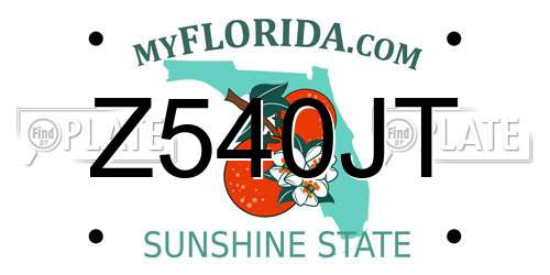 Z540JT Florida License Plate