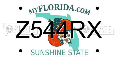 Z544RX Florida License Plate