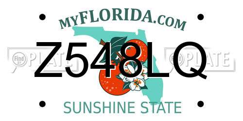 Z548LQ Florida License Plate