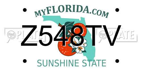 Z548TV Florida License Plate