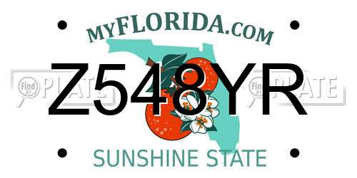 Z548YR Florida License Plate