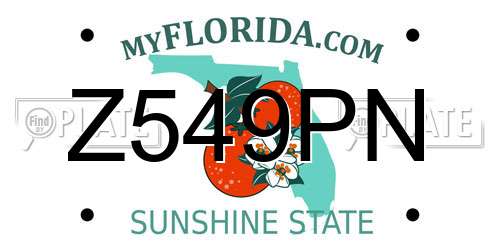 Z549PN Florida License Plate