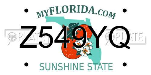 Z549YQ Florida License Plate