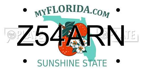 Z54ARN Florida License Plate