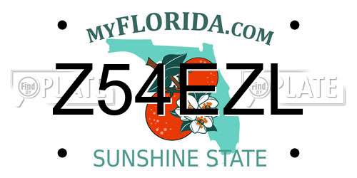 Z54EZL Florida License Plate