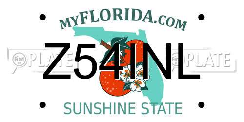 Z54INL Florida License Plate