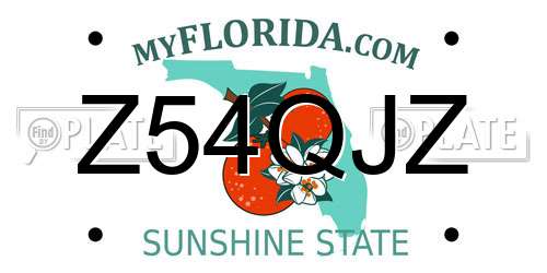 Z54QJZ Florida License Plate