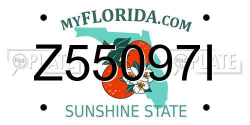 Z55097I Florida License Plate